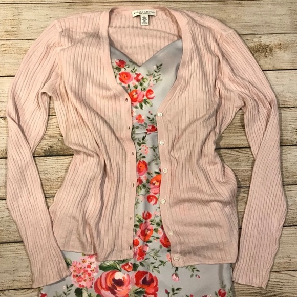 Banana Republic Rose Pink Silk Ribbed Cardigan - Picture 4 of 8